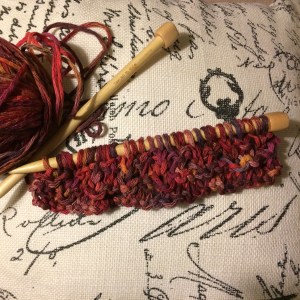 Day 55: Beautiful Berroco yarn, aesthetically pleasing bamboo needles...fingers crossed the pattern "sticks" this time.